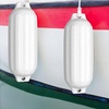 image:imageGoplus 4 Pack Marine Boat Fenders 23 X 65 27 X 85 Ribbed Twin Eyes Boat Fender with 4 Ropes amp 1 Air Pump Various Sizes amp Colors Vinyl Inflatable Boat Bumpers for Docking Pontoon BoatsWhite