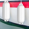 image:imageGoplus 4 Pack Marine Boat Fenders 23 X 65 27 X 85 Ribbed Twin Eyes Boat Fender with 4 Ropes amp 1 Air Pump Various Sizes amp Colors Vinyl Inflatable Boat Bumpers for Docking Pontoon BoatsWhite