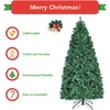 image:imageGoplus 7ft Prelit Christmas Tree Artificial Hinged Spruce Xmas Full Tree with 300 LED Lights 1096 PVC Tips Folding Metal Stand for Home Office Party Decoration7 FT