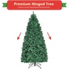 image:imageGoplus 7ft Prelit Christmas Tree Artificial Hinged Spruce Xmas Full Tree with 300 LED Lights 1096 PVC Tips Folding Metal Stand for Home Office Party Decoration7 FT