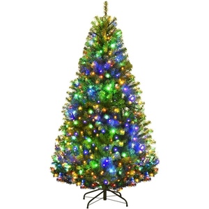 image:imageGoplus 5FT PreLit Artificial Christmas Tree Hinged Xmas Tree with 150 DualColored LED Lights 11 Flash Modes 600 PVC Branch and Foldable Base for Indoor Holiday Decor