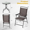 image:imageGoplus Bistro Table and Chairs Set of 2 Outdoor 3 Piece Patio Bistro Set with 157 Umbrella Hole Tempered Glass Tabletop 2 Folding Chairs Small Patio Furniture Dining Set for Garden BalconyBrownsimple Backrest