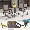 image:imageGoplus Bistro Table and Chairs Set of 2 Outdoor 3 Piece Patio Bistro Set with 157 Umbrella Hole Tempered Glass Tabletop 2 Folding Chairs Small Patio Furniture Dining Set for Garden BalconyBrownsimple Backrest