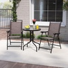 image:imageGoplus Bistro Table and Chairs Set of 2 Outdoor 3 Piece Patio Bistro Set with 157 Umbrella Hole Tempered Glass Tabletop 2 Folding Chairs Small Patio Furniture Dining Set for Garden BalconyBrownsimple Backrest