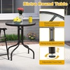 image:imageGoplus Bistro Table and Chairs Set of 2 Outdoor 3 Piece Patio Bistro Set with 157 Umbrella Hole Tempered Glass Tabletop 2 Folding Chairs Small Patio Furniture Dining Set for Garden BalconyBrownwave Backrest