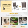 image:imageGoplus Bistro Table and Chairs Set of 2 Outdoor 3 Piece Patio Bistro Set with 157 Umbrella Hole Tempered Glass Tabletop 2 Folding Chairs Small Patio Furniture Dining Set for Garden BalconyBrownsimple Backrest