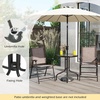 image:imageGoplus Bistro Table and Chairs Set of 2 Outdoor 3 Piece Patio Bistro Set with 157 Umbrella Hole Tempered Glass Tabletop 2 Folding Chairs Small Patio Furniture Dining Set for Garden BalconyBrownsimple Backrest