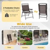 image:imageGoplus Bistro Table and Chairs Set of 2 Outdoor 3 Piece Patio Bistro Set with 157 Umbrella Hole Tempered Glass Tabletop 2 Folding Chairs Small Patio Furniture Dining Set for Garden BalconyBrownwave Backrest