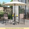 image:imageGoplus Bistro Table and Chairs Set of 2 Outdoor 3 Piece Patio Bistro Set with 157 Umbrella Hole Tempered Glass Tabletop 2 Folding Chairs Small Patio Furniture Dining Set for Garden BalconyBrownsimple Backrest