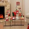 image:imageGoplus 2 Pack Christmas Card Holder Holiday Card Display Stand with 36 Round Clips Metal Hanging Rack Xmas Photo Tree Holder for Home Office Party Decoration BlackBlack