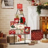 image:imageGoplus 2 Pack Christmas Card Holder Holiday Card Display Stand with 36 Round Clips Metal Hanging Rack Xmas Photo Tree Holder for Home Office Party Decoration BlackBlack