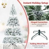 image:imageGoplus 6 FT Artificial Christmas Tree Unlit Flocked Xmas Tree with 600 Full Branch Tips amp Folding Metal Stand Hinged Realistic Holiday Decoration for Indoor Home Office6ft