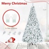 image:imageGoplus 6 FT Artificial Christmas Tree Unlit Flocked Xmas Tree with 600 Full Branch Tips amp Folding Metal Stand Hinged Realistic Holiday Decoration for Indoor Home Office6ft