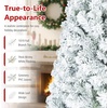 image:imageGoplus 6 FT Artificial Christmas Tree Unlit Flocked Xmas Tree with 600 Full Branch Tips amp Folding Metal Stand Hinged Realistic Holiday Decoration for Indoor Home Office6ft