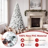 image:imageGoplus 6 FT Artificial Christmas Tree Unlit Flocked Xmas Tree with 600 Full Branch Tips amp Folding Metal Stand Hinged Realistic Holiday Decoration for Indoor Home Office6ft