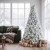 image:imageGoplus 6 FT Artificial Christmas Tree Unlit Flocked Xmas Tree with 600 Full Branch Tips amp Folding Metal Stand Hinged Realistic Holiday Decoration for Indoor Home Office6ft