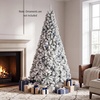 image:imageGoplus 6 FT Artificial Christmas Tree Unlit Flocked Xmas Tree with 600 Full Branch Tips amp Folding Metal Stand Hinged Realistic Holiday Decoration for Indoor Home Office6ft