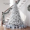 image:imageGoplus 6 FT Artificial Christmas Tree Unlit Flocked Xmas Tree with 600 Full Branch Tips amp Folding Metal Stand Hinged Realistic Holiday Decoration for Indoor Home Office6ft
