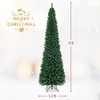 image:imageGoplus 6ft Pencil Christmas Tree Unlit Artificial Slim Xmas Tree with PVC Branch Tips Foldable Sturdy Metal Stand for Home Office School Shop Decoration9ft