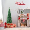 image:imageGoplus 6ft Pencil Christmas Tree Unlit Artificial Slim Xmas Tree with PVC Branch Tips Foldable Sturdy Metal Stand for Home Office School Shop Decoration5 FT