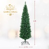 image:imageGoplus 6ft Pencil Christmas Tree Unlit Artificial Slim Xmas Tree with PVC Branch Tips Foldable Sturdy Metal Stand for Home Office School Shop Decoration6ft