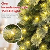 image:imageGoplus 7FT PreLit Pencil Christmas Tree w150LED Warm White Lights 8 Modes Timer Remote338 Branch TipsCashmere Pine Needles Metal Stand Slim Holiday Xmas Tree Home Decoration 7 FT5ft 11in