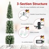image:imageGoplus 7FT PreLit Pencil Christmas Tree w150LED Warm White Lights 8 Modes Timer Remote338 Branch TipsCashmere Pine Needles Metal Stand Slim Holiday Xmas Tree Home Decoration 7 FT5ft 11in