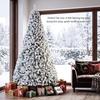 image:imageGoplus 9FT Artificial Christmas Tree Unlit Flocked Xmas Tree with 1498 Full Branch Tips amp Folding Metal Stand Hinged Realistic Holiday Decoration for Indoor Home Office
