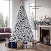 image:imageGoplus 9FT Artificial Christmas Tree Unlit Flocked Xmas Tree with 1498 Full Branch Tips amp Folding Metal Stand Hinged Realistic Holiday Decoration for Indoor Home Office