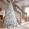 image:imageGoplus 9FT Artificial Christmas Tree Unlit Flocked Xmas Tree with 1498 Full Branch Tips amp Folding Metal Stand Hinged Realistic Holiday Decoration for Indoor Home Office
