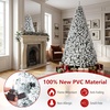 image:imageGoplus 9FT Artificial Christmas Tree Unlit Flocked Xmas Tree with 1498 Full Branch Tips amp Folding Metal Stand Hinged Realistic Holiday Decoration for Indoor Home Office