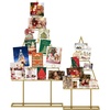 image:imageGoplus 2 Pack Christmas Card Holder Holiday Card Display Stand with 36 Round Clips Metal Hanging Rack Xmas Photo Tree Holder for Home Office Party Decoration BlackGold