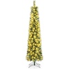 image:imageGoplus 6FT PreLit Pencil Christmas Tree w120LED Warm White Lights 8 Modes Timer Remote264 Branch TipsCashmere Pine Needles Metal Stand Slim Holiday Xmas Tree Home Decoration 6 FT