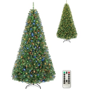 image:imageGoplus 8 FT Artificial Christmas Tree PreLit Xmas Tree with 1605 Full Branch Tips 600 LED Lights 9 Lighting Modes amp Remote Hinged Realistic Holiday Decoration for Indoor Home Office Green 8ft