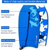 image:imageGoplus 413733 Lightweight Body Board for Beach Surf Board with EPS Core XPE Deck HDPE Slick Bottom Wrist Leash Bodyboard for Kids Adults SurfingBlue Shark