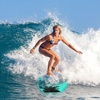 image:imageGoplus 413733 Lightweight Body Board for Beach Surf Board with EPS Core XPE Deck HDPE Slick Bottom Wrist Leash Bodyboard for Kids Adults SurfingGreen Coconut Palm