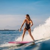 image:imageGoplus 413733 Lightweight Body Board for Beach Surf Board with EPS Core XPE Deck HDPE Slick Bottom Wrist Leash Bodyboard for Kids Adults SurfingPink Flower
