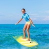 image:imageGoplus 413733 Lightweight Body Board for Beach Surf Board with EPS Core XPE Deck HDPE Slick Bottom Wrist Leash Bodyboard for Kids Adults SurfingYellow Coconut Palm