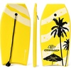 image:imageGoplus 413733 Lightweight Body Board for Beach Surf Board with EPS Core XPE Deck HDPE Slick Bottom Wrist Leash Bodyboard for Kids Adults SurfingYellow Coconut Palm