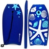 image:imageGoplus 413733 Lightweight Body Board for Beach Surf Board with EPS Core XPE Deck HDPE Slick Bottom Wrist Leash Bodyboard for Kids Adults SurfingBlue Starfish