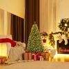 image:imageGoplus 4FT PreLit Artificial Christmas Tree Hinged Spruce Xmas Full Tree with 100 LED Multicolor Lights 11 Lighting Modes 300 PVC Branch Foldable Base for Indoor Home Office Decoration