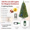 image:imageGoplus 6 FT Artificial Christmas Tree PreLit Xmas Tree with 845 Full Branch Tips 350 LED Lights 9 Lighting Modes amp Remote Hinged Realistic Holiday Decoration for Indoor Home Office Green 6ft