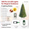 image:imageGoplus 7 FT Artificial Christmas Tree PreLit Xmas Tree with 1181 Full Branch Tips 500 LED Lights 9 Lighting Modes amp Remote Hinged Realistic Holiday Decoration for Indoor Home Office Green 7ft7ft