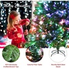 image:imageGoplus 7ft Fiber Optic Artificial Christmas Tree Prelit Premium Spruce Tree with Solid Metal Stand 820 Branch Tips Xmas Full Tree for Indoor Holiday Decoration