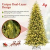 image:imageGoplus 8 FT PreLit Artificial Christmas Tree Hinged Faux Xmas Tree with 470 Warm White LED Lights 1470 Soft TPE amp PVC Mixed Branch Tips Foldable Metal Stand Holiday Party Home Office Decoration