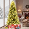 image:imageGoplus 8 FT PreLit Artificial Christmas Tree Hinged Faux Xmas Tree with 470 Warm White LED Lights 1470 Soft TPE amp PVC Mixed Branch Tips Foldable Metal Stand Holiday Party Home Office Decoration