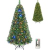 image:imageGoplus 6 FT Artificial Christmas Tree PreLit Xmas Tree with 845 Full Branch Tips 350 LED Lights 9 Lighting Modes amp Remote Hinged Realistic Holiday Decoration for Indoor Home Office Green 6ft
