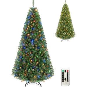 image:imageGoplus 7 FT Artificial Christmas Tree PreLit Xmas Tree with 1181 Full Branch Tips 500 LED Lights 9 Lighting Modes amp Remote Hinged Realistic Holiday Decoration for Indoor Home Office Green 7ft7ft