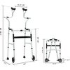 image:imageGoplus Foldable Standard Walker Aluminum Alloy Rehabilitation Auxiliary Walker w5 Wheels Foamed Axillary Support SledStyle Foot Mat Height Adjustable Walking Mobility Aid for Elderly