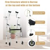 image:imageGoplus Foldable Standard Walker Aluminum Alloy Rehabilitation Auxiliary Walker w5 Wheels Foamed Axillary Support SledStyle Foot Mat Height Adjustable Walking Mobility Aid for Elderly